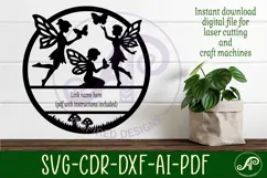 Fairy Name Sign SVG, Butterflies and Fairies Nursery Sign Product Image 2