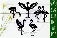 Flamingo silhouettes laser cut out 1 Product Image 2