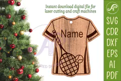 Tennis Shirt Christmas Ornament SVG laser cut Product Image 2