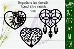 Hanging hearts wall sign, laser cut design 8 Product Image 2