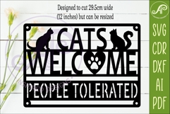 Cats Welcome People Tolerated SVG Sign | Funny Cat Lover Product Image 2