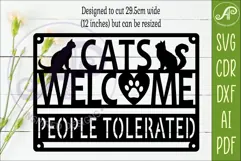 Cats Welcome People Tolerated SVG Sign | Funny Cat Lover Product Image 2