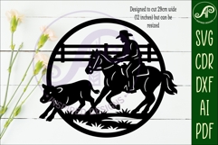 Horse cutting with cow wall sign, SVG file. vector sign Product Image 2