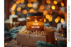Candle Label Mockup Christmas Soy Jar Candle Amber Cozy_2 Product Image 1
