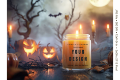Candle Label Mockup Christmas Soy Jar Candle Amber Cozy_5 Product Image 1