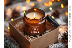 Candle Label Mockup Christmas Soy Jar Candle Amber Cozy_8 Product Image 1