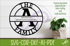 Monogram Family Letter A Name Sign SVG Product Image 2