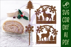 Yule log ends and toppers Christmas desert laser cut design Product Image 2