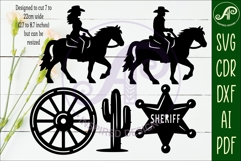 Western, Cowboy Cowgirl silhouettes Bundle x 20 Product Image 3
