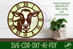Holstein Cow Clock SVG Milking Cow Wall Clocks Product Image 2