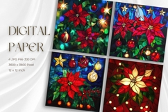Christmas Flower Stained Glass Background Glass Texture_5 Product Image 1
