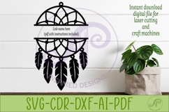 Dreamcatcher Name Sign, Boho Personalized sign Product Image 2