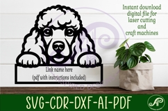 Poodle dog name sign svg laser cut file Product Image 2