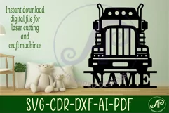 Semi truck name sign svg laser cut file Product Image 2
