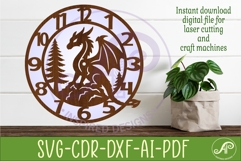 Dragon Wall Clock SVG for Laser Cutting, Fantasy Product Image 2