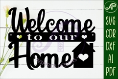 Welcome to our home wall art sign, SVG file. vector Product Image 2