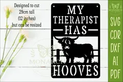My Therapist Has Hooves Highland Cow Wall Sign SVG | Funny Product Image 2