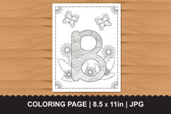Letter B Coloring Page with Butterflies and Flowers Product Image 1