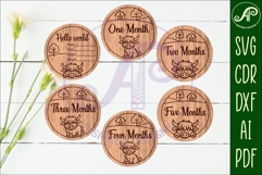 Highland cow themed Baby monthly milestone discs SVG laser Product Image 2