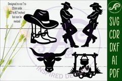 Western, Cowboy Cowgirl silhouettes laser cut outs 3 Product Image 2