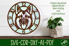 German Shepherd dog clock wall clock laser cut file Product Image 2