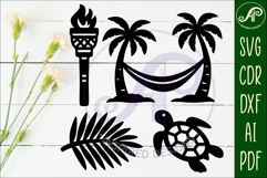 Tropical Silhouette Shapes, Summer Cut outs 2 Product Image 2