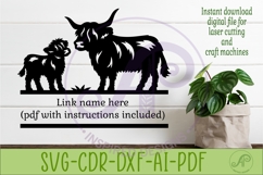 Highland Cow Family Name Sign SVG, Personalized Farm Product Image 2