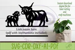 Highland Cow Family Name Sign SVG, Personalized Farm Product Image 2