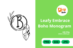 Leafy Embrace Boho Monogram Product Image 1