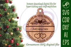 Always in our thoughts memorial Christmas Ornament SVG laser Product Image 2