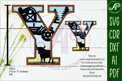 Farm Large Y wall Letter 3 layer sign Product Image 2