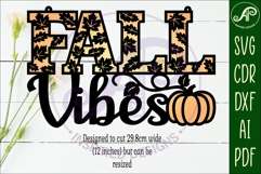 Fall vibes two layer wall sign svg laser cut file Product Image 2