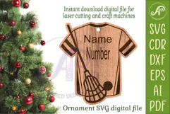 Lacrosse shirt Christmas Ornament SVG laser cut Product Image 2