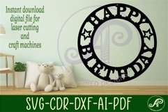 Happy birthday ring wall sign, SVG file. Product Image 2