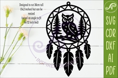 Owl Dreamcatcher Laser Cut File, Woodland Wall Art SVG Product Image 2