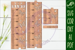 Butterfly personalized kids height chart in metric measure Product Image 2