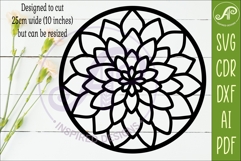 Dahlia Flower Wall Art SVG | Round Floral Laser Cut File Product Image 2