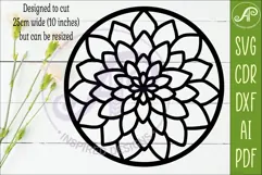 Dahlia Flower Wall Art SVG | Round Floral Laser Cut File Product Image 2