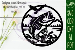 Largemouth Bass Fish wall sign svg laser cut Product Image 2