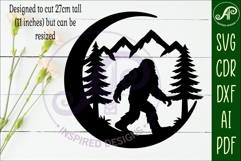 Crescent Moon Bigfoot animal wall sign Product Image 2