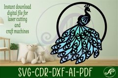 Peacock sign svg laser cut file Product Image 2
