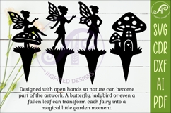 Fairy Garden Stakes SVG Designs| Cute Fairy &amp; Mushroom 1 Product Image 2