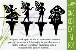 Fairy Garden Stakes SVG Designs| Cute Fairy & Mushroom 1 Product Image 2