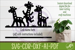 Cute Giraffe Name Sign SVG, Baby giraffe Personalized sign Product Image 2