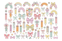 Coquette pencil bow clipart Teacher pencil png School svg Product Image 2