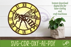 Yellow Jacket Wasp Clock SVG Design, Laser Cut Wall Clock Product Image 2