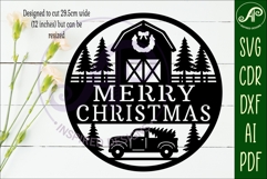 Farmhouse Merry Christmas wall sign svg laser cut Product Image 3