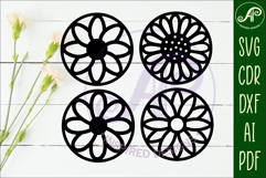 Floral Coasters, laser cut out flower coaster d5 Product Image 2