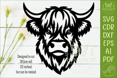 Highland Cow Wall Art SVG, Farmhouse Laser Cut File, Rustic Product Image 2