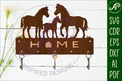 Farm Horses Key holder designs Product Image 2
